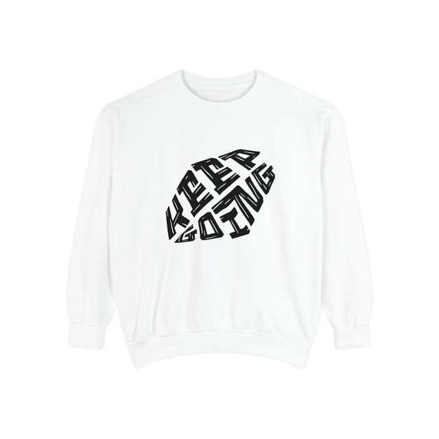 Keep Going Circle design sweatshirt | Motivational Typography, Distressed Black Print