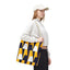 Geometric Yellow Navy Triangle Tote Bag — Modern Pattern AOP Tote