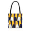 Geometric Yellow Navy Triangle Tote Bag — Modern Pattern AOP Tote