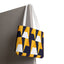 Geometric Yellow Navy Triangle Tote Bag — Modern Pattern AOP Tote