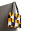 Geometric Yellow Navy Triangle Tote Bag — Modern Pattern AOP Tote