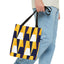 Geometric Yellow Navy Triangle Tote Bag — Modern Pattern AOP Tote