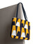 Geometric Yellow Navy Triangle Tote Bag — Modern Pattern AOP Tote