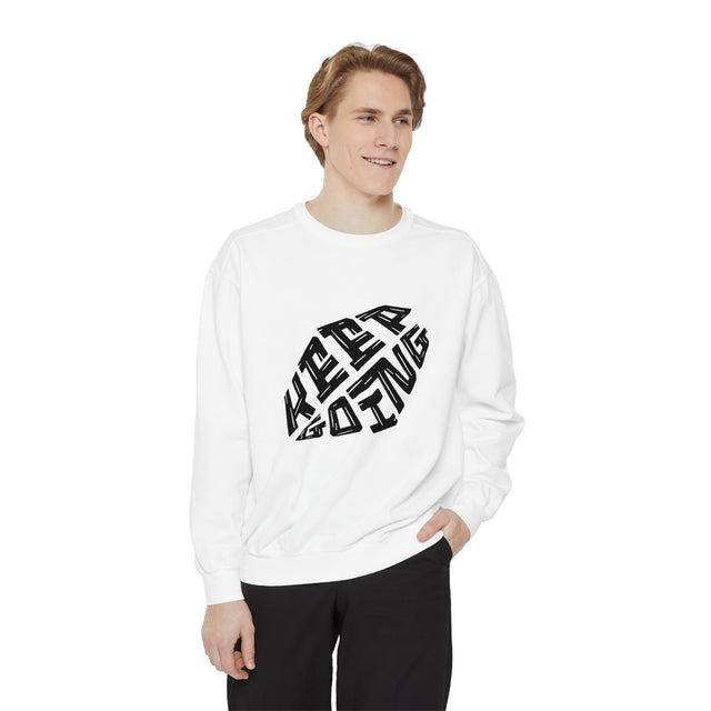 Keep Going Circle design sweatshirt | Motivational Typography, Distressed Black Print